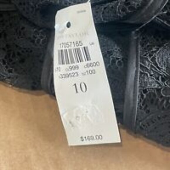 NWT Ann Taylor Black Lace Overlay Corset Look A-Line Dress Women's size 10 - Picture 9 of 16